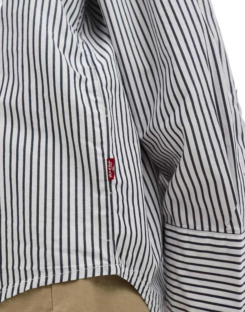 Levi's Levi's Lola pieced stripe poplin shirt relaxed fit in navy/white 4