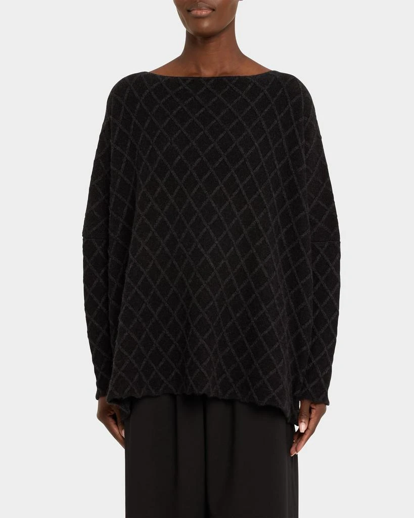 Eskandar Diamond Fine-Gauge Knit Cashmere Sweater (Mid Plus Length) 4
