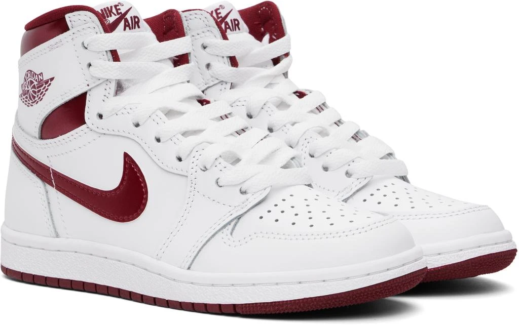 Nike Jordan White & Burgundy Air Jordan 1 High '85 Sneakers 4