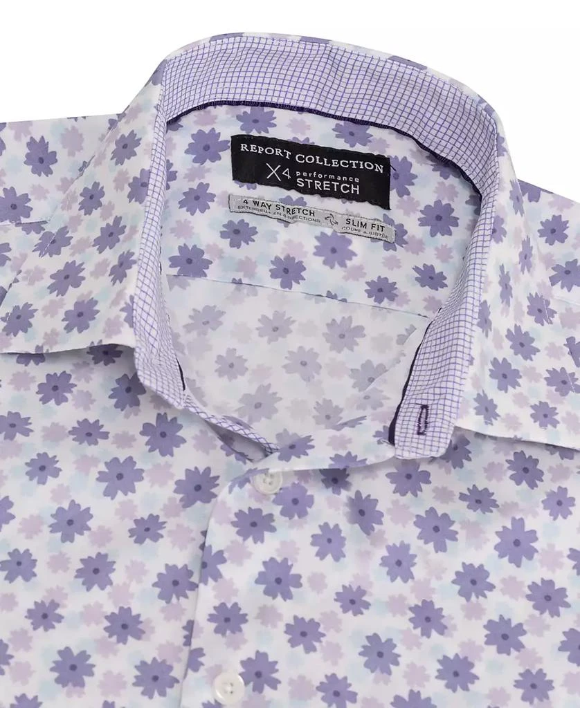 Report Men's Slim-Fit Floral-Print Shirt 4