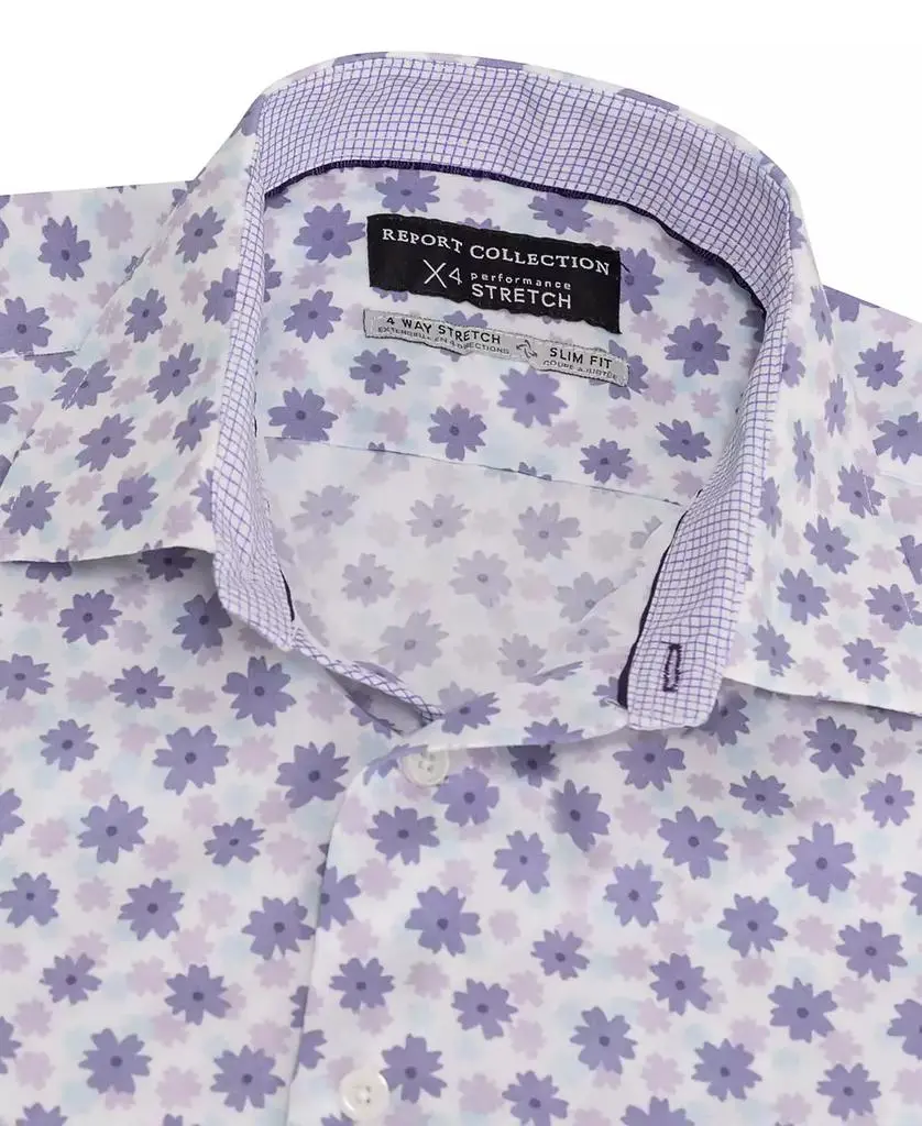 Report Men's Slim-Fit Floral-Print Shirt - shirts