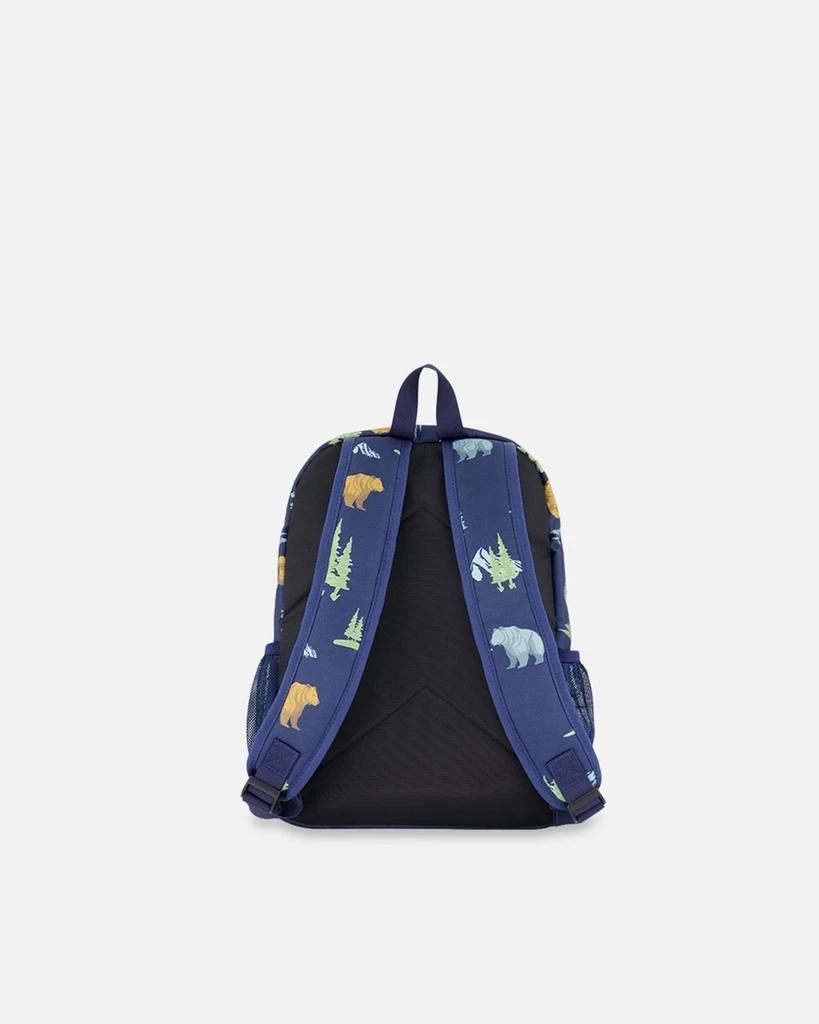 Deux par Deux Little Kids Backpack Navy Animal Print 3