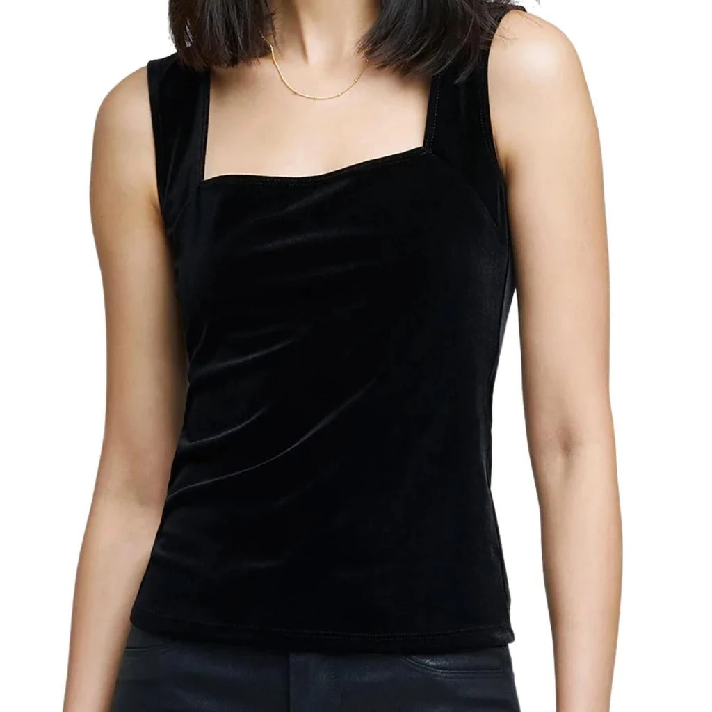 L'Agence Kaeli Square Neck Top In Black 1