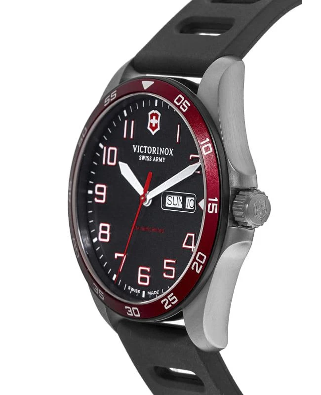 Swiss Army Victorinox Swiss Army Fieldforce Sport Limited Edition Black Dial Red Bezel Titanium Rubber Strap Men's Watch 249168 5