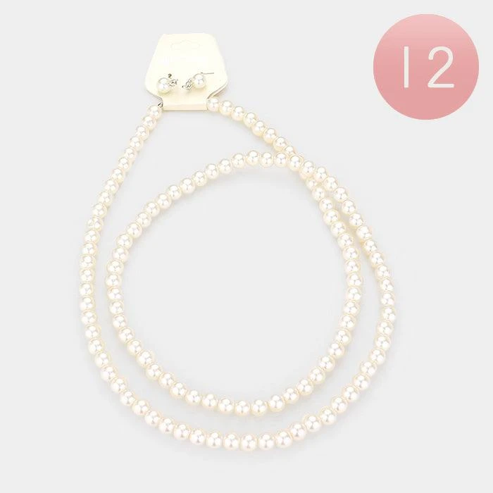 FASHNZFAB 12PCS - Faux Pearl Necklaces