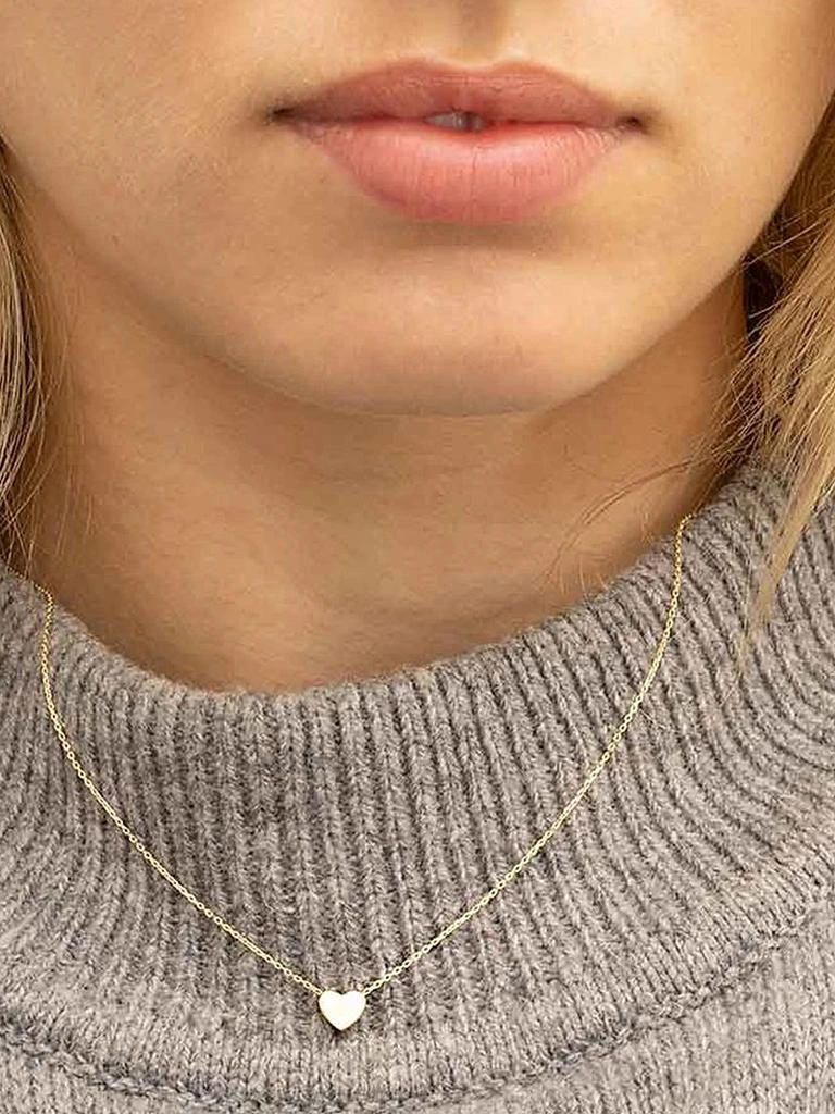 Oradina 14K Yellow Gold Sweet Heart Pendant Necklace 3