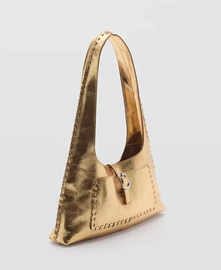 Mango Women's Leather Metallic Bag 8