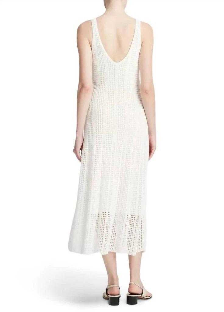 Vince Mesh Grid Godet Dress In Off White 3