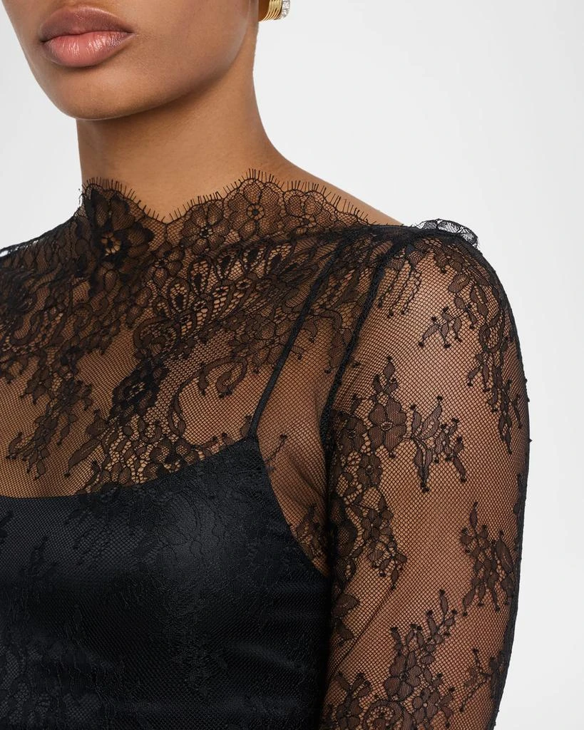 Alberta Ferretti Ls Lace Top W Tank Dress 5