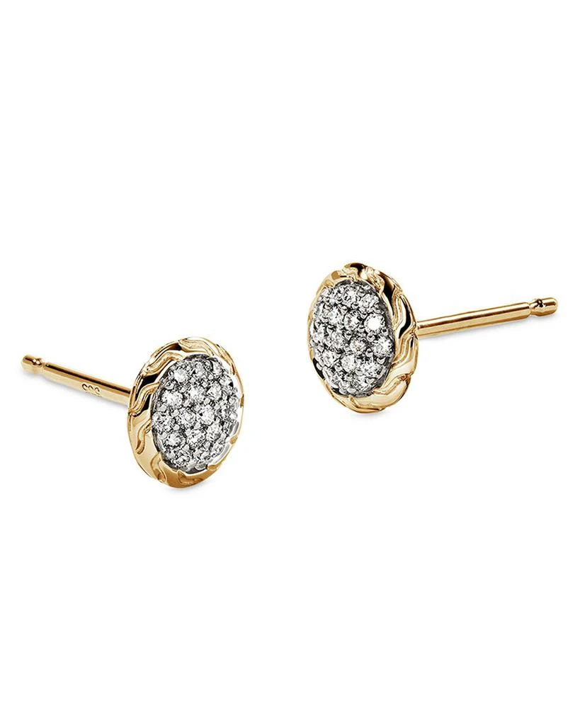 John Hardy JH Essentials 14K Yellow Gold Diamond Pavé Stud Earrings 3