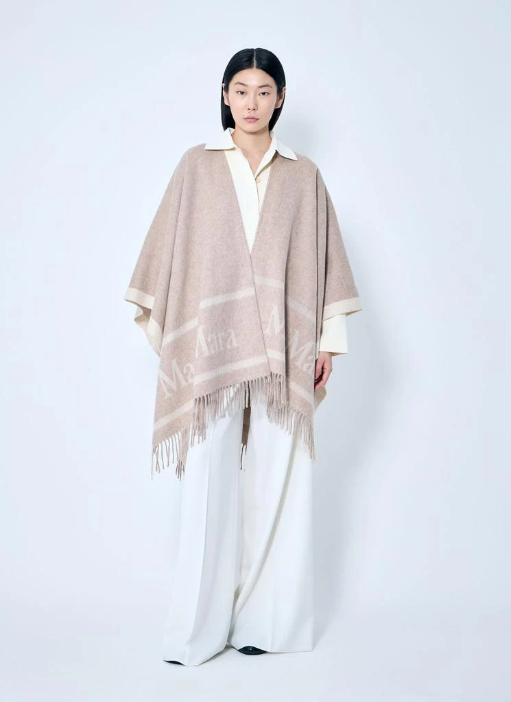 Max Mara Jacquard Wool Poncho 2
