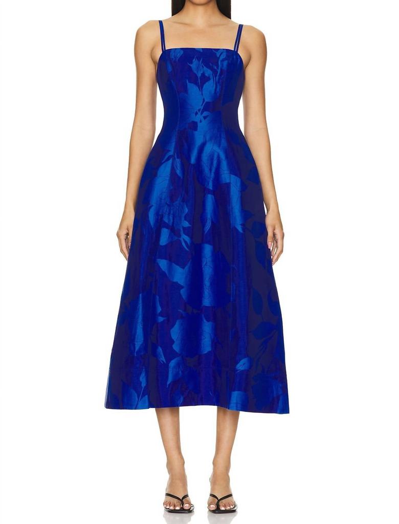 Aje Belonging Flared Midi Dress In Electric Rose