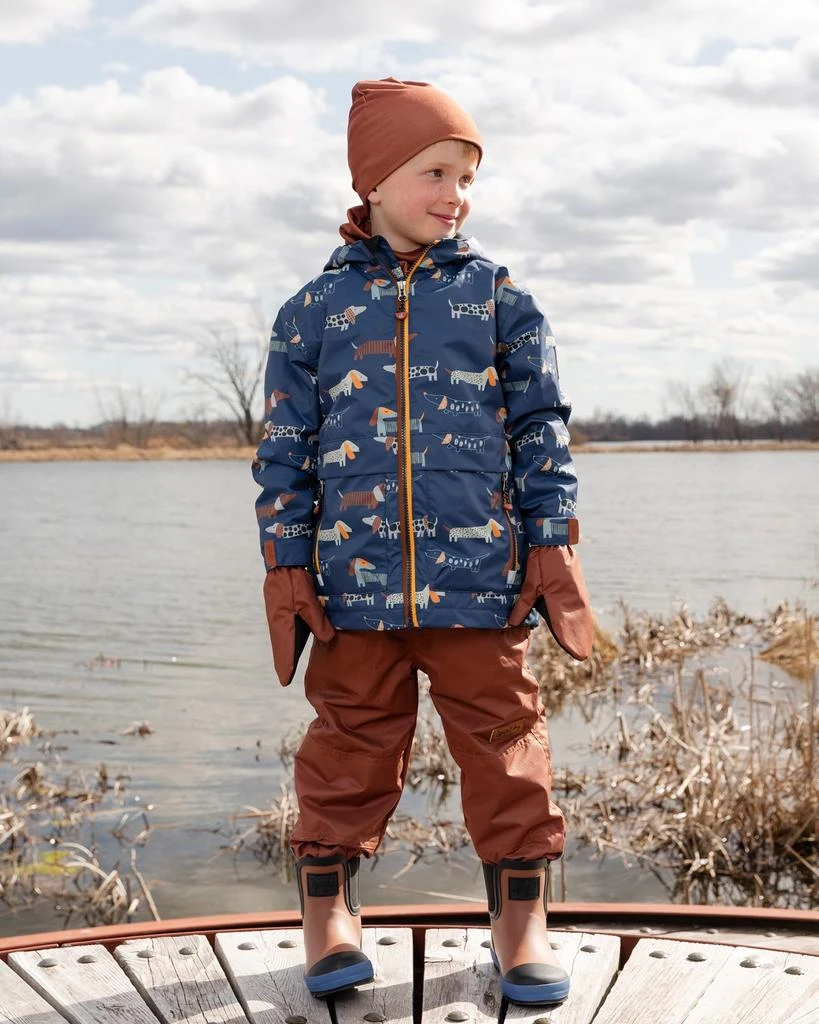 Deux par Deux 3-in-1 Two-Piece Mid-Season Outerwear Set Blue Dog Print 2