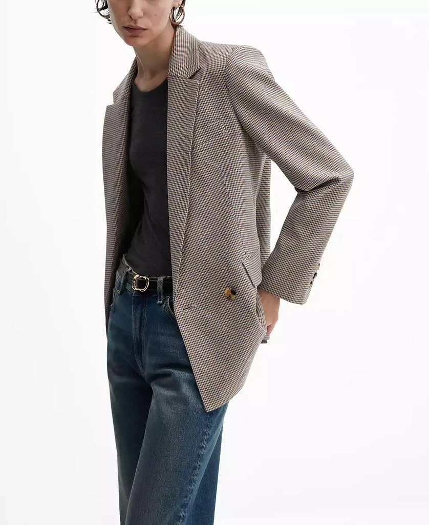 MANGO Women's Houndstooth Wool-Blend Blazer 1