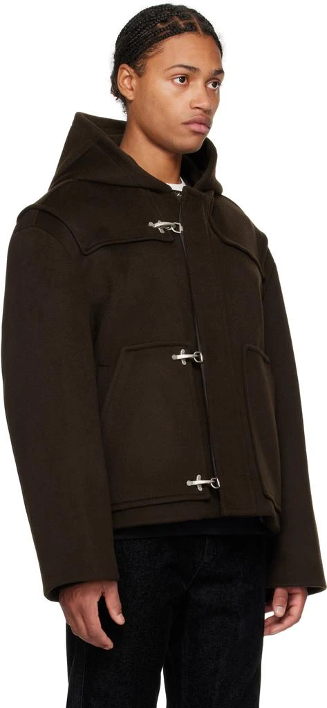 Solid Homme Brown Antique Ring Short Duffle Coat 2