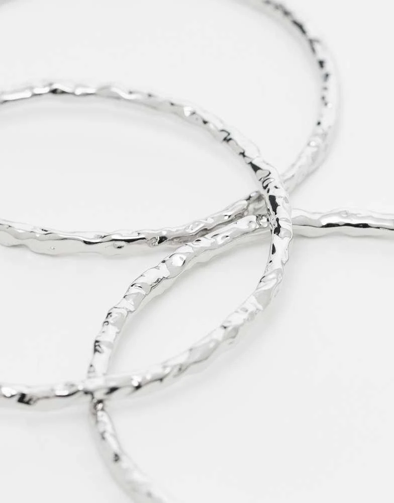 DesignB London DesignB London pack of 3 molten bangles in silver 3