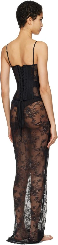 SKIMS Black Ultra Fine Lace Strapless Corset Long Maxi Dress 3