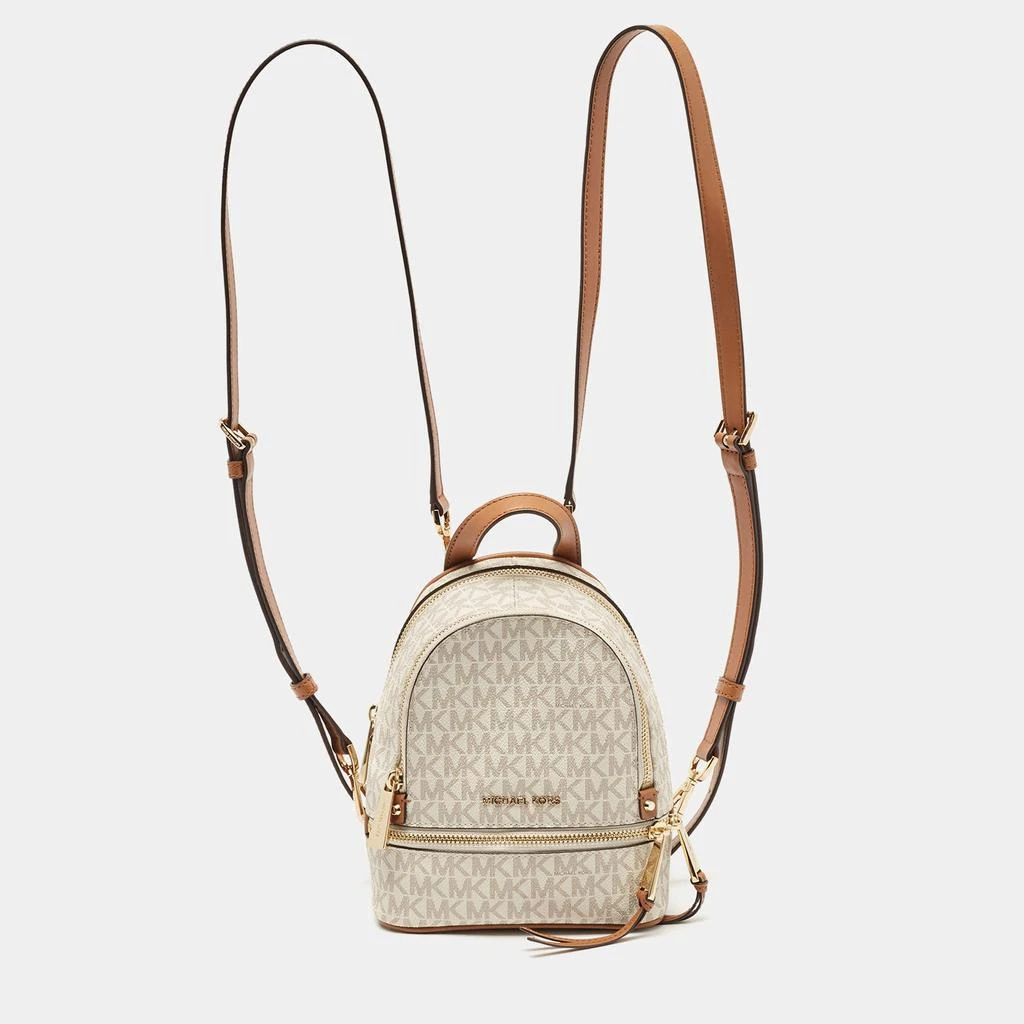 Shop Michael Kors White/Tan Signature Coated Canvas and  display picture 2