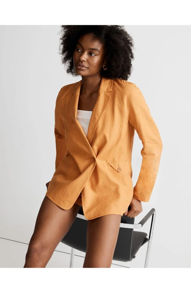 Madewell Double Breasted Crossover Linen Blazer 7