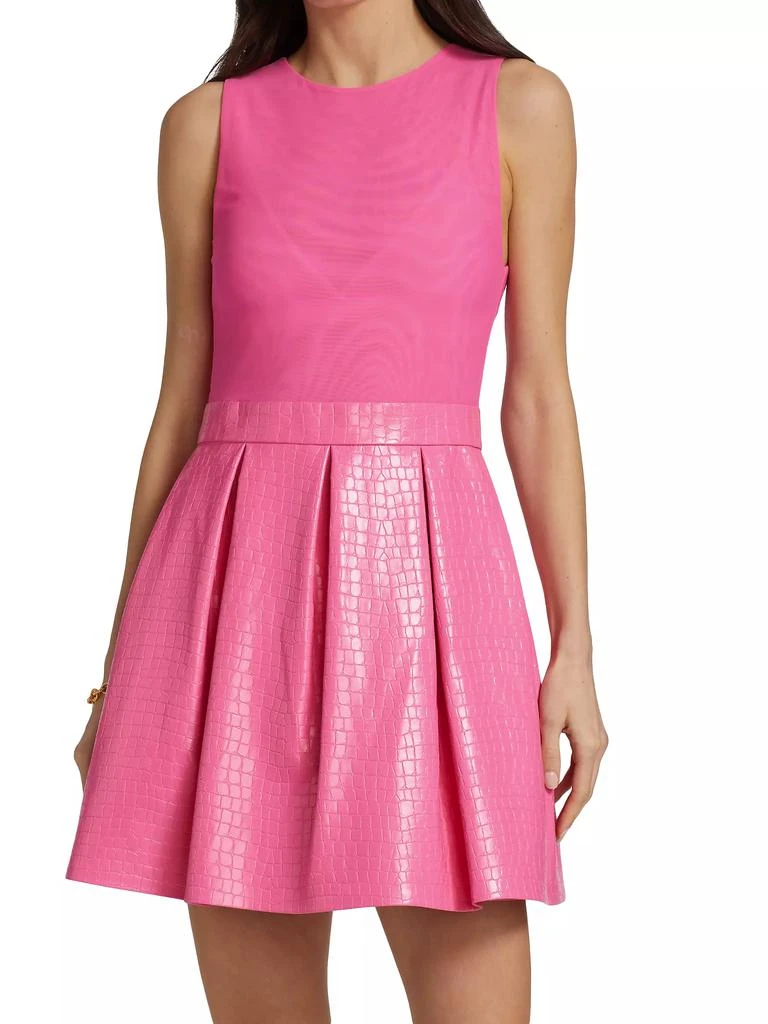 Alice + Olivia Chara Croc-Embossed Party Dress 3