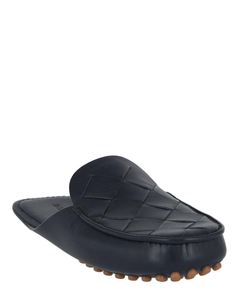 Bottega Veneta Mens Intrecciato Leather Slides