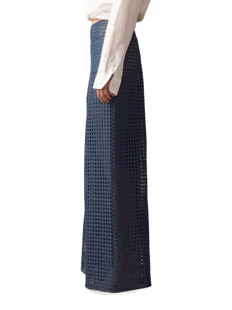 Cynthia Rowley Lattice Linen Wide-Leg Pants 3