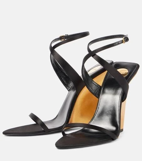Yves Saint Laurent Salomé 110 crêpe satin wedge sandals 4