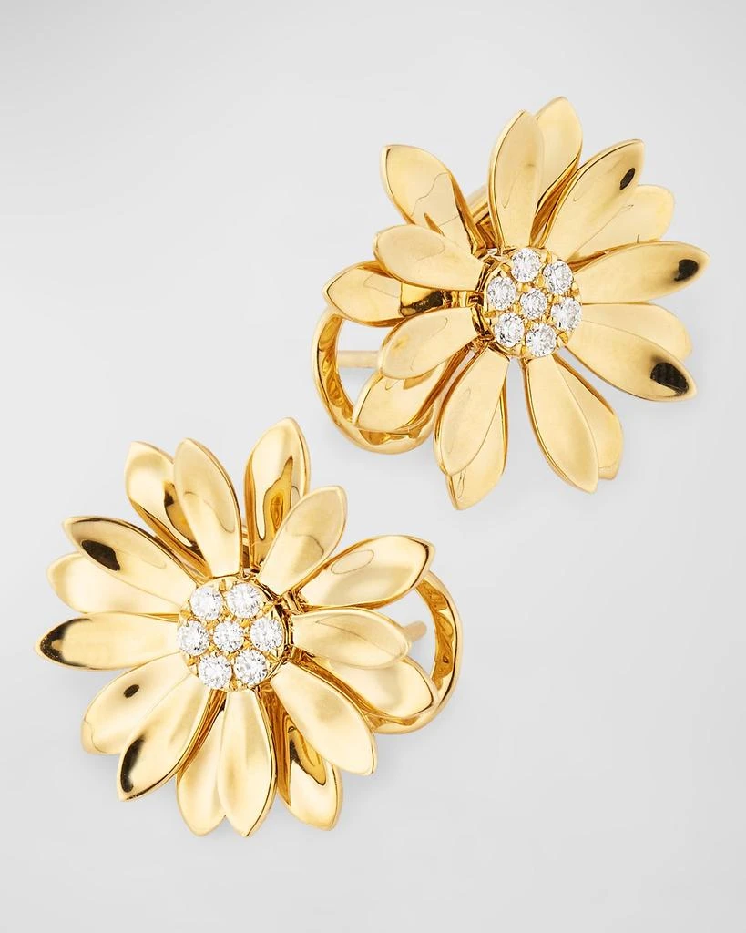 Roberto Coin 18K Diamond Center Margherita Earrings 3