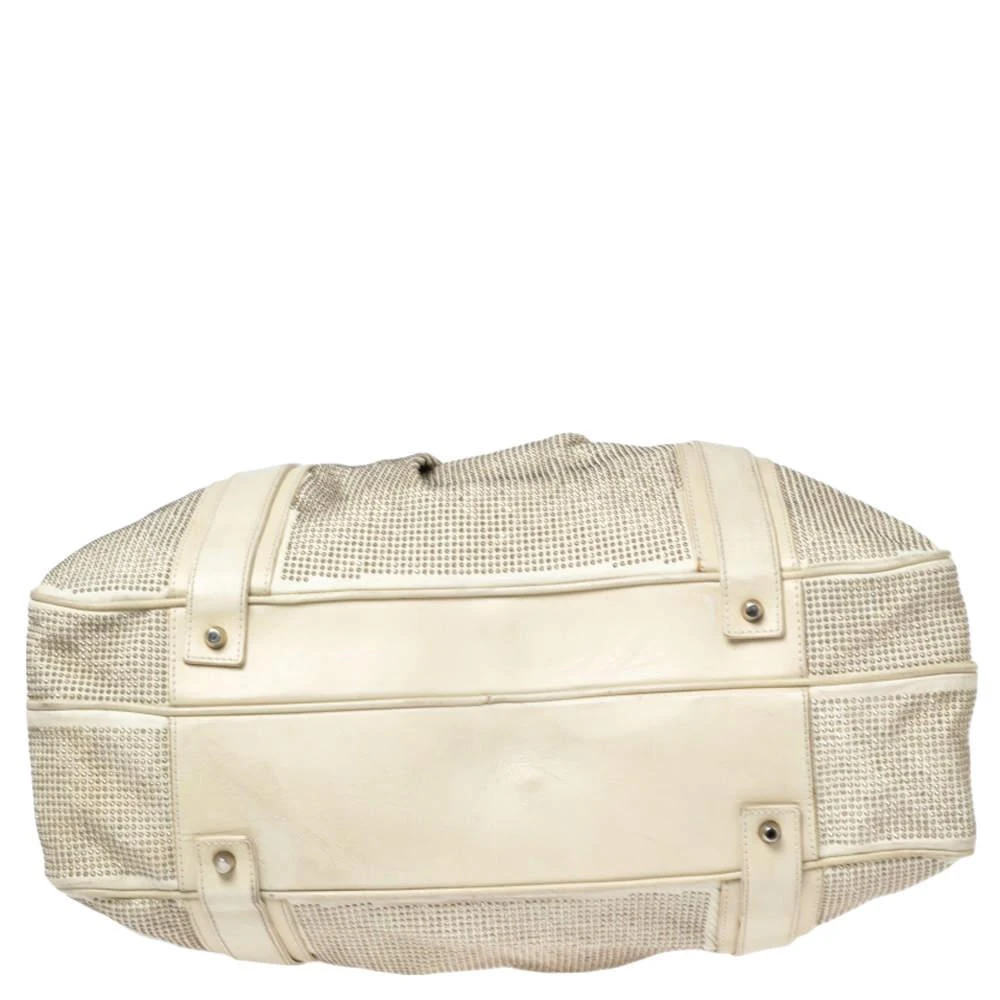 Burberry Burberry Off White Leather Studded Ashbury Knight Satchel 8