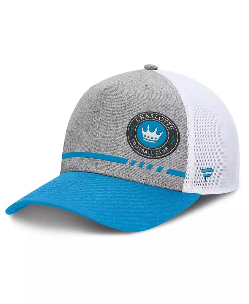 Fanatics Men's Heather Gray Charlotte FC Low Block Trucker Adjustable Hat 1