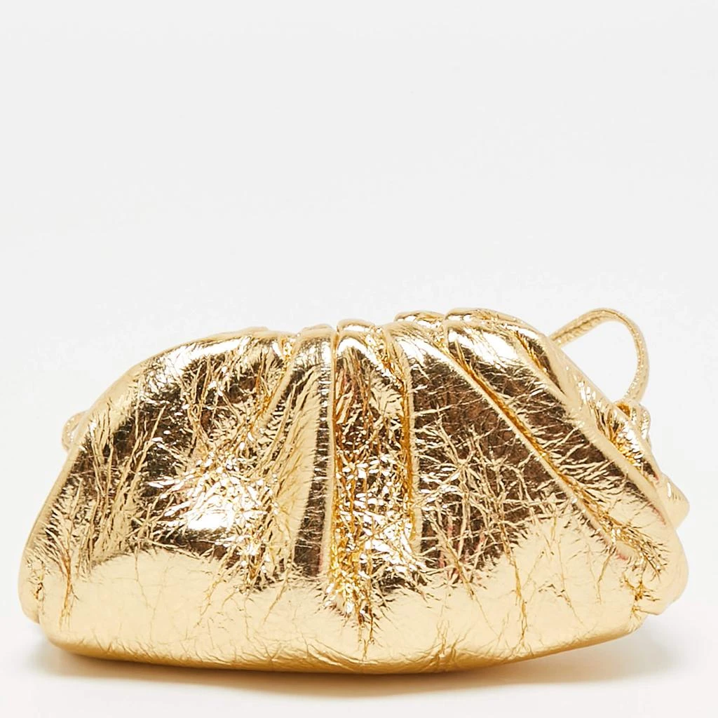 Bottega Veneta Bottega Veneta Gold Patent Leather The Pouch Coin Purse 4