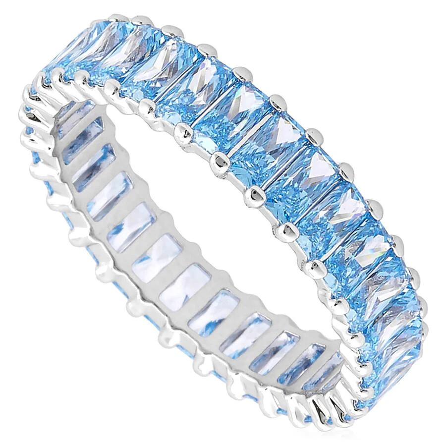 Swarovski Matrix Band Ring Rhodium Shiny Aquamarine
