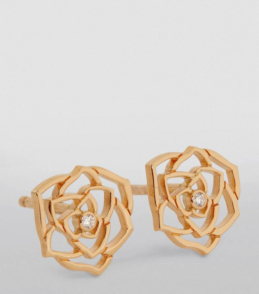 PIAGET Rose Gold and Diamond Rose Earrings 5