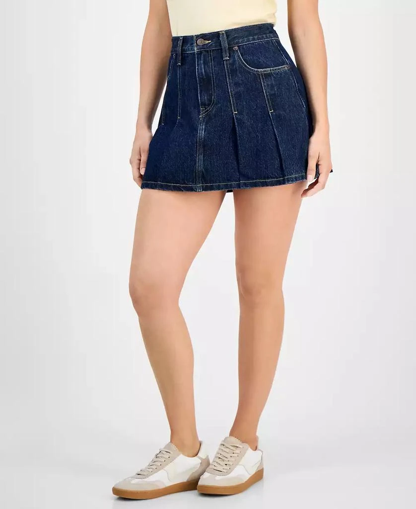Levi's Women's Pleated Denim Mini Skirt 4