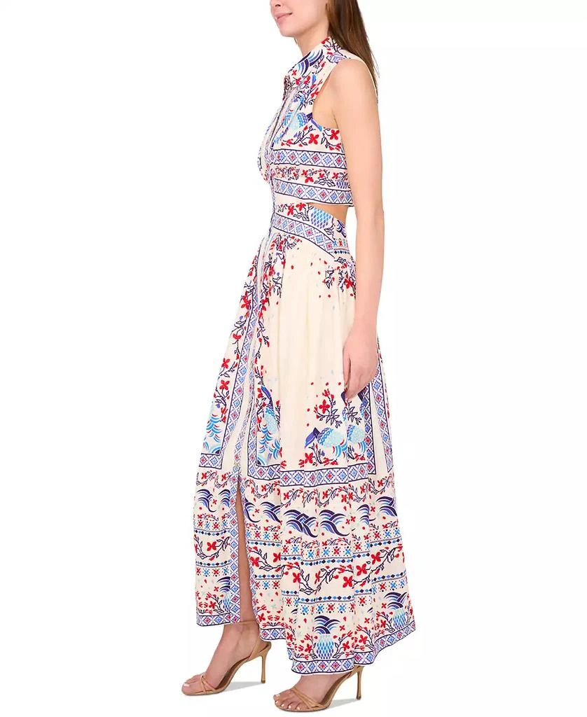 1. State Women's Printed Button Cutout Sleeveless Maxi Dress 2