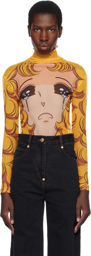 pushBUTTON Yellow Crying Girl Mesh Turtleneck 1