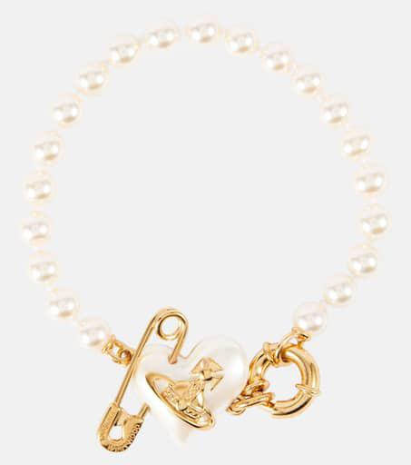 Vivienne Westwood Claude pearl and chain bracelet - JEWELRY