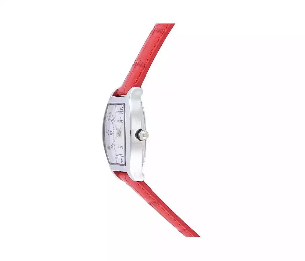 Peugeot Women's 26 x 32mm Cushion Shape Watch with Red Leather Band 3