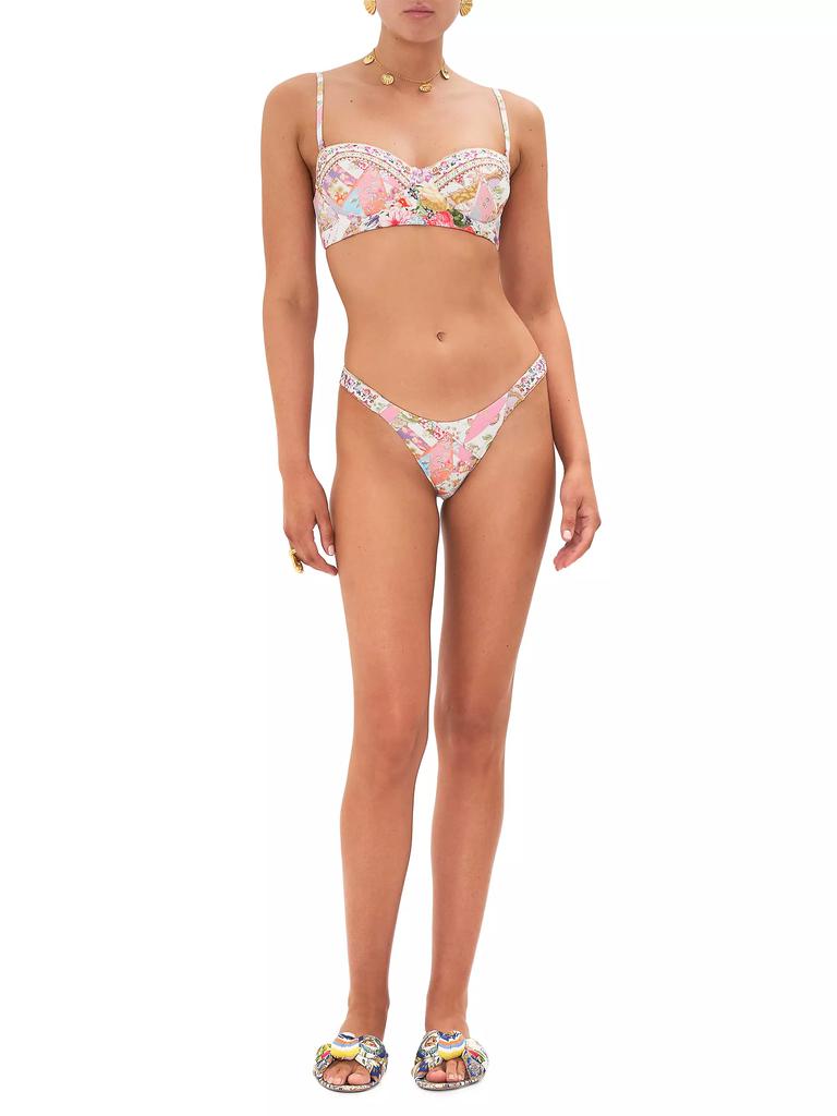 Camilla Patchwork Floral Balconette Underwire Bikini Top