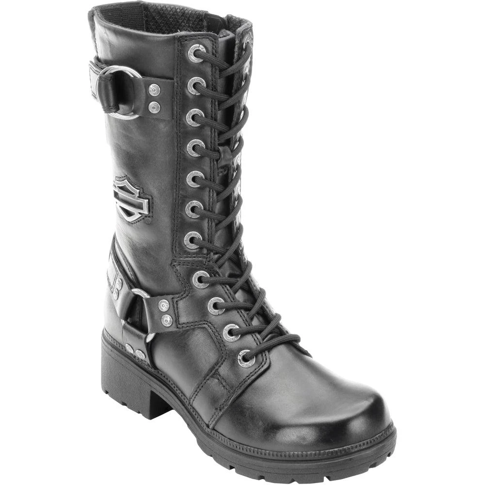 Harley Davidson Eda Round Toe Zippered Motorcycle Boots 2
