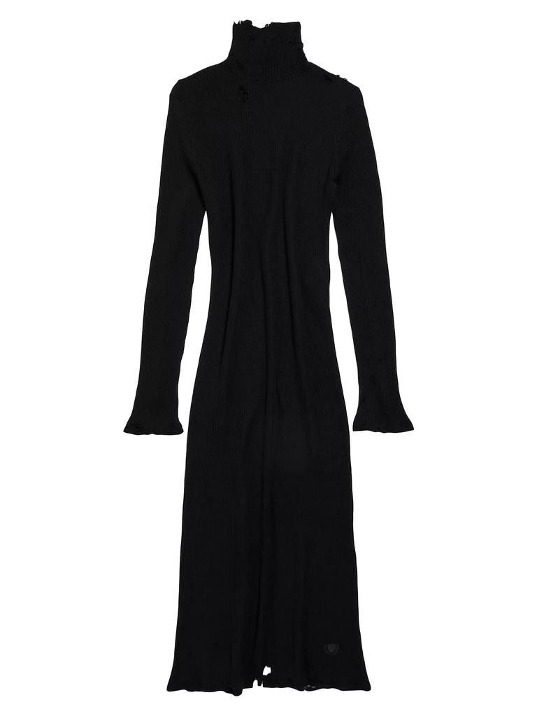 バレンシアガ Balenciaga Turtleneck Dress BALENCIAGA Sequined stretch-knit turtleneck maxi dress | NET