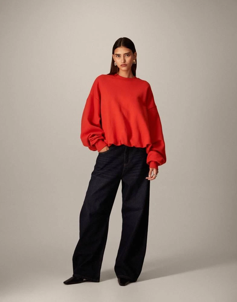 ARRANGE ARRANGE bubble hem sweatshirt in red 2