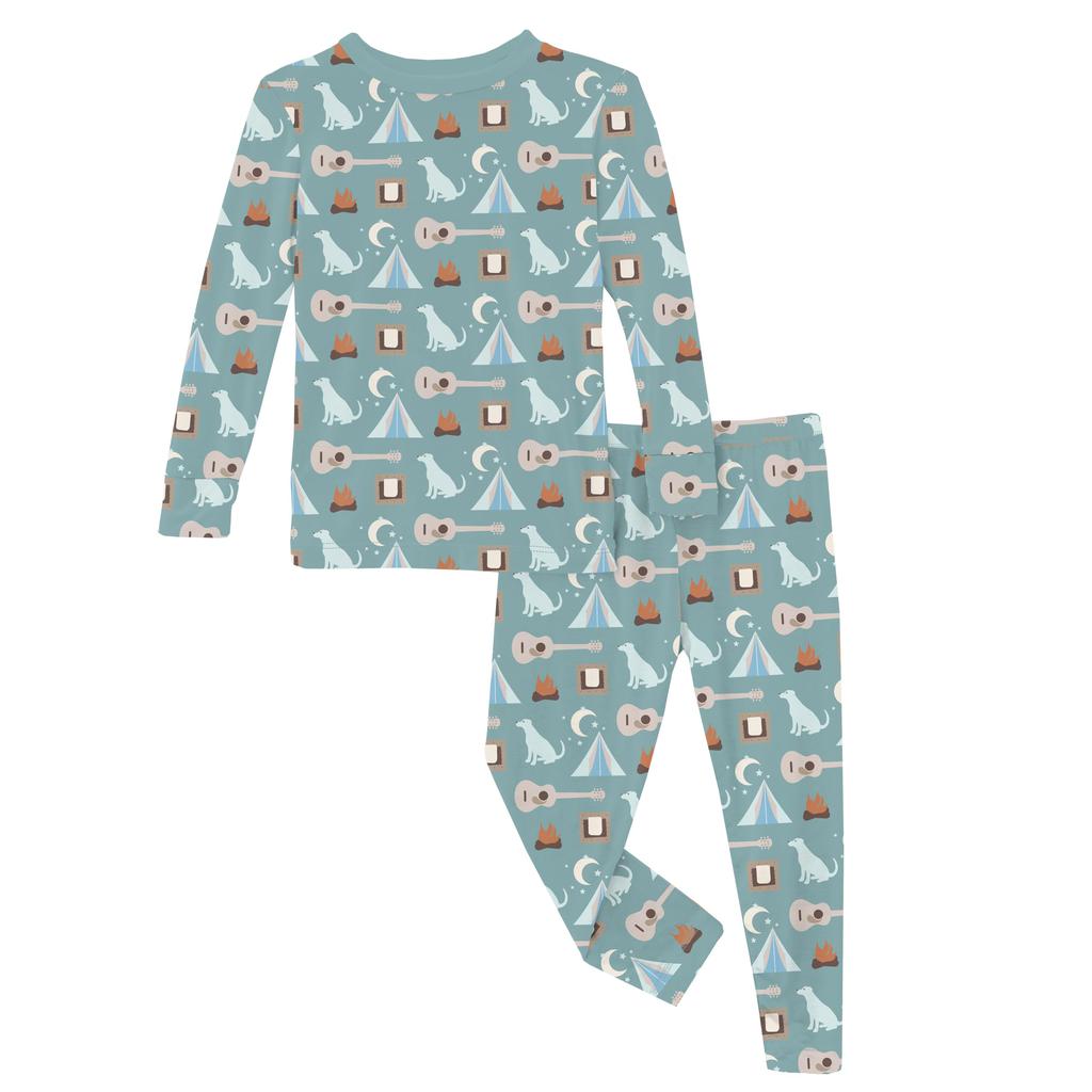KicKee Pants Print Long Sleeve Pajama Set (Toddler/Little Kids/Big Kids)