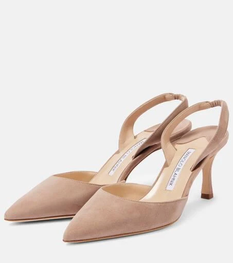 Manolo Blahnik Carolyne 70 suede slingback pumps 4