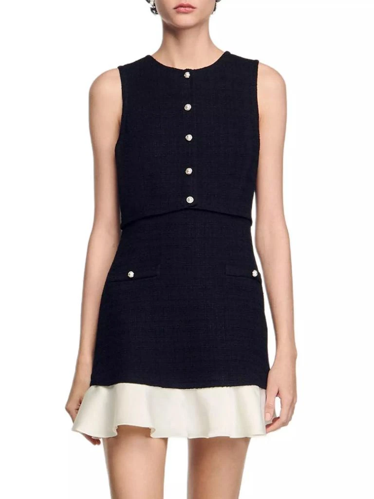 Sandro Two-Tone Tweed Mini Dress 3