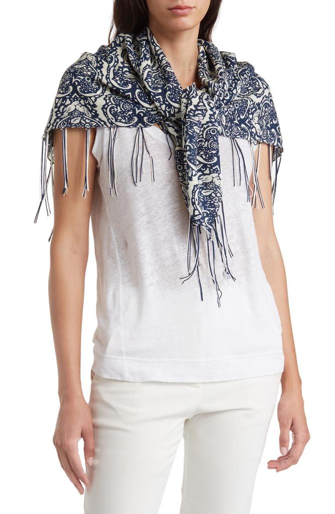 La Fiorentina Paisley Print Square Scarf
