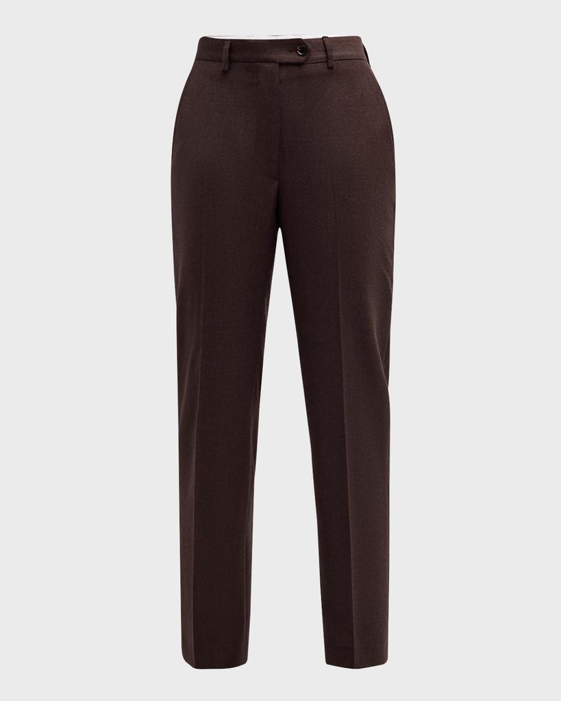 Kiton Mid-Rise Straight-Leg Crop Wool Pants