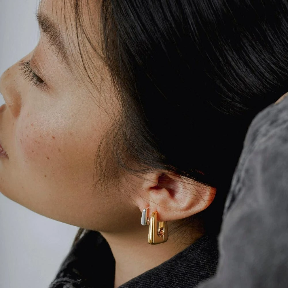 Orelia London Tapered Square Huggie Hoop Earrings 2