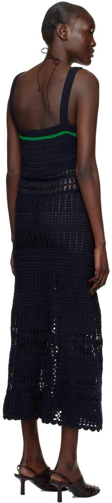 WALES BONNER Navy Djembe Midi Dress 3