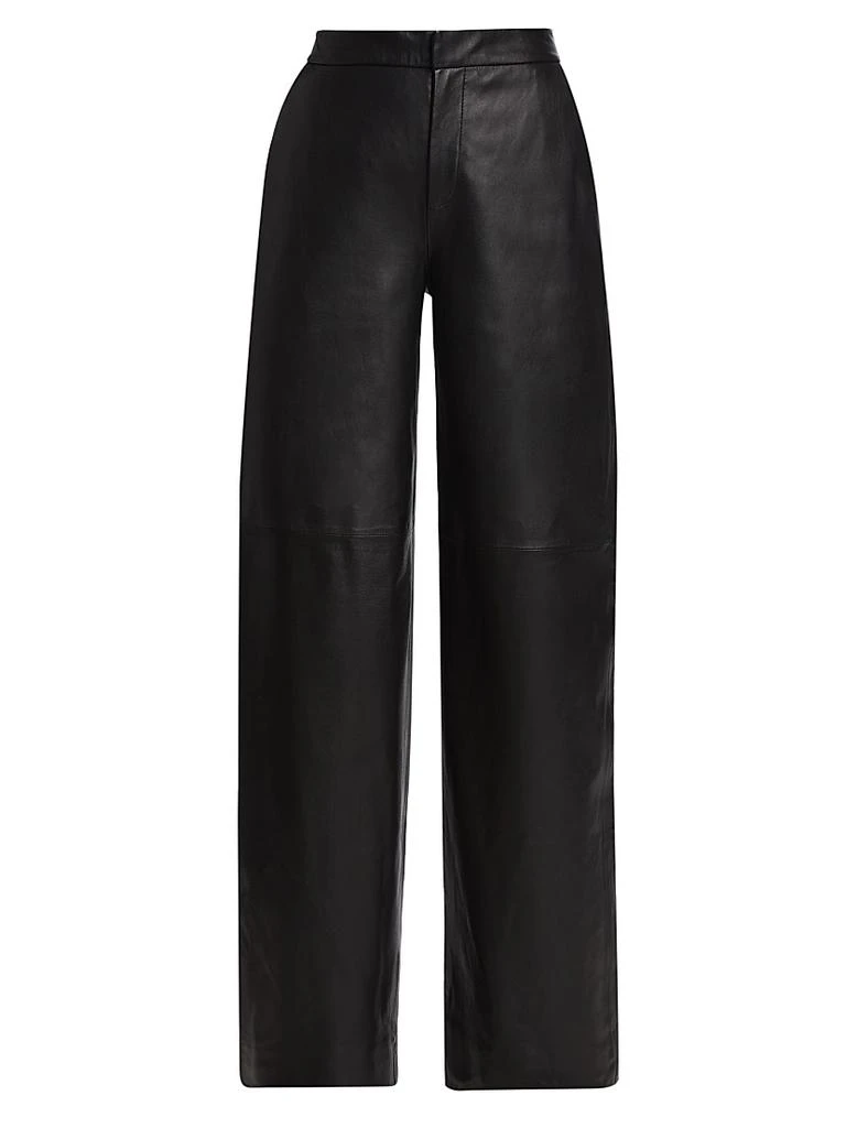 L'Agence Livvy Leather Straight-Leg Pants 1